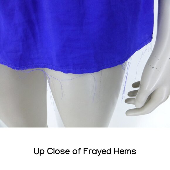 Zara Trafaluc Collection Blue with Frayed Hems Blouse - Picture 8 of 15